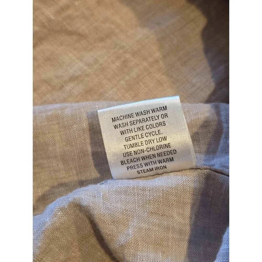Cremieux Mens XXL 100% Linen Shirt Beige Tan Short Sleeve Button Up